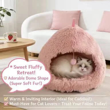 Interactive Comfort Cat Nest: Multi-Color Furry, Built-in Ball Toy for Cats