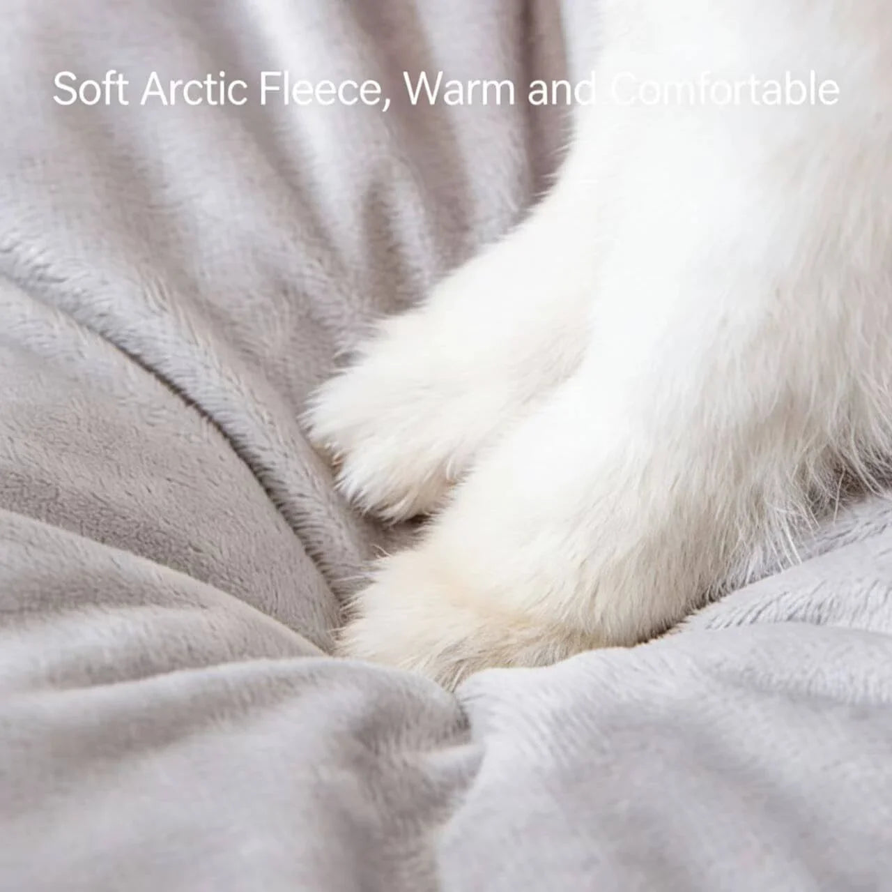 Comfy Seal-Shaped Cat Bed: Gray-White Plush, Built-in Toy Ball for Cats