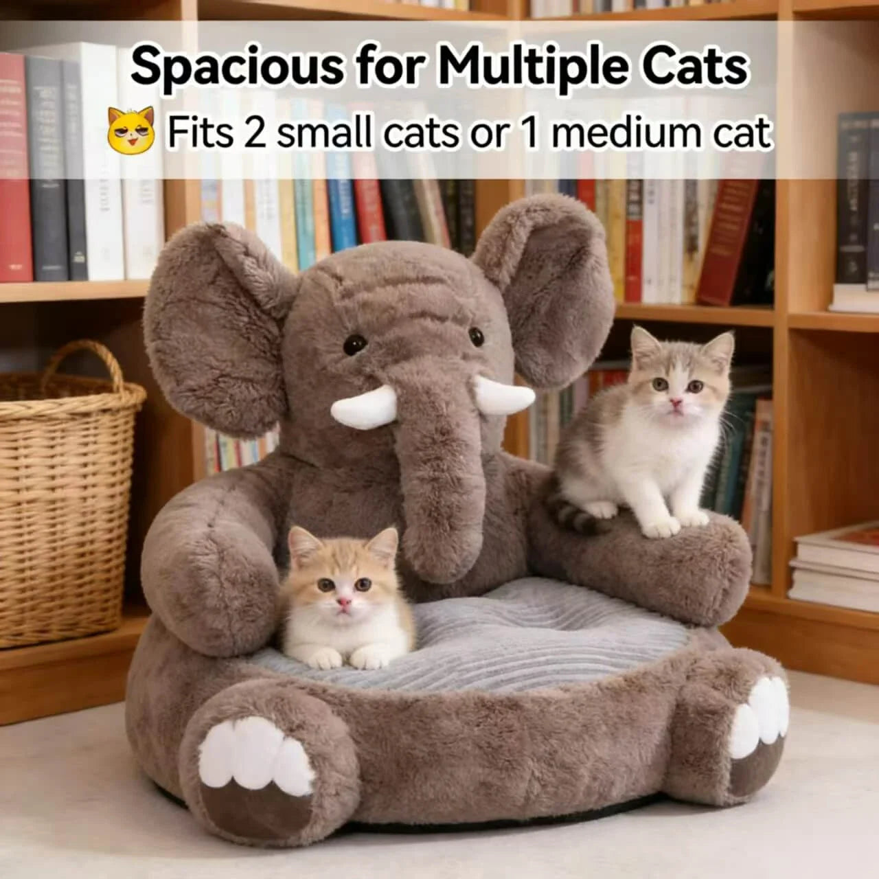 Cozy Elephant-Shaped Dog Sofa: Plush, Ribbed Cushion, Brown for Small Dogs