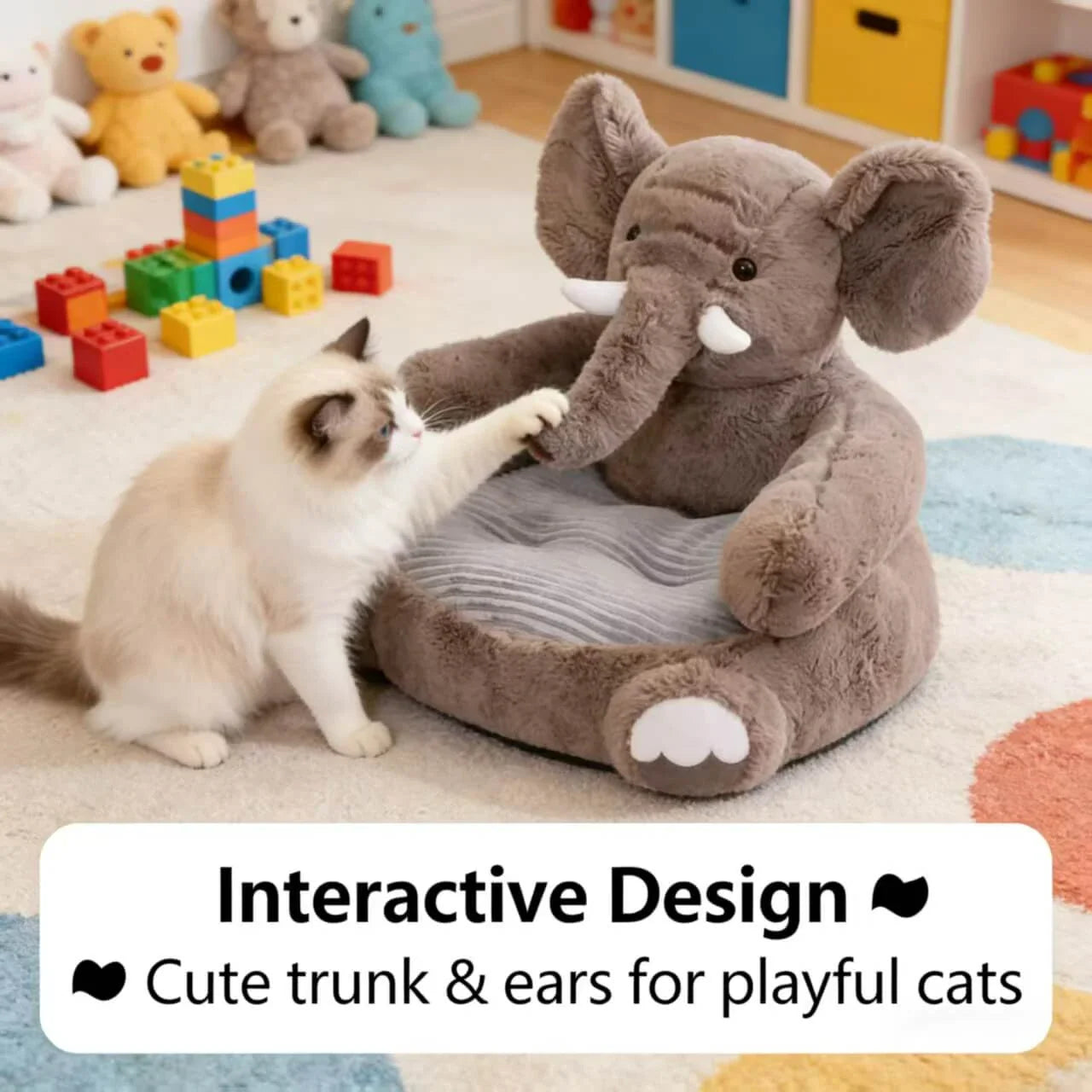 Cozy Elephant-Shaped Dog Sofa: Plush, Ribbed Cushion, Brown for Small Dogs