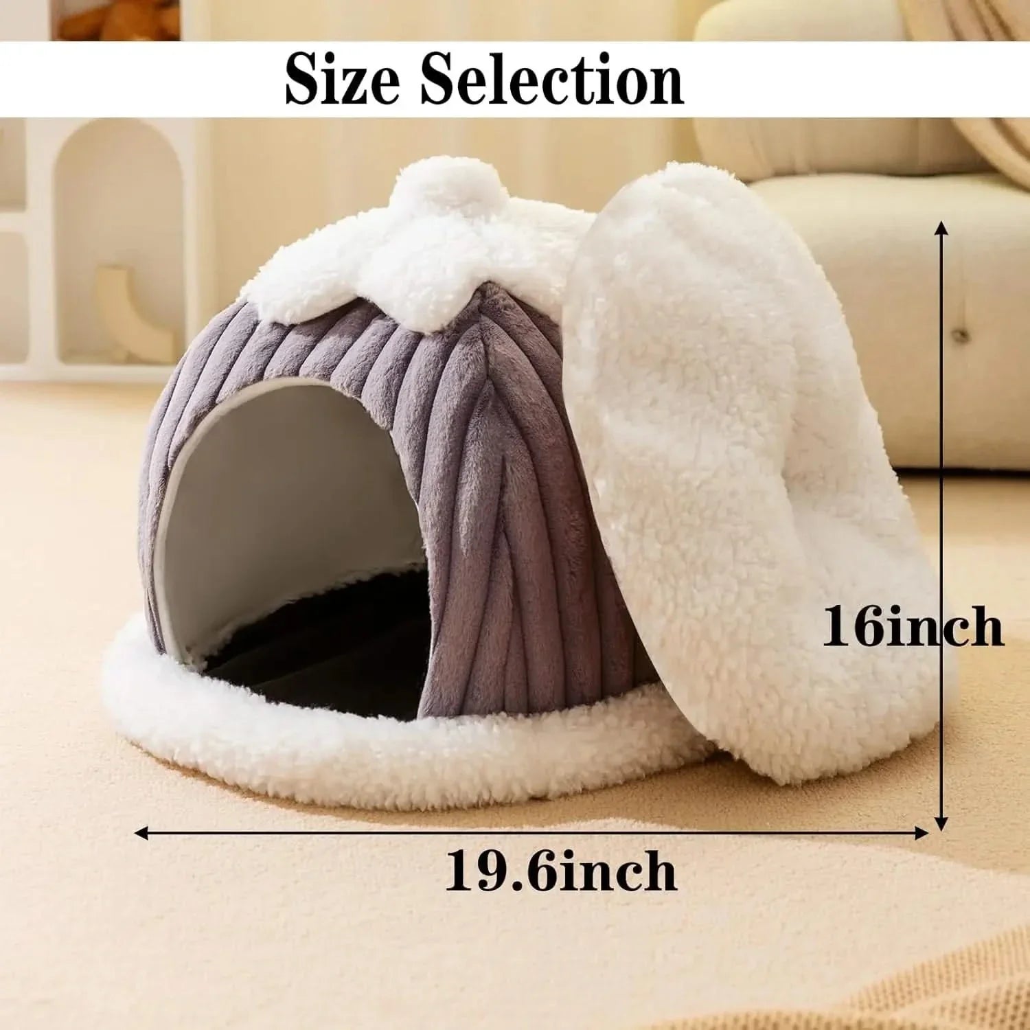 Pumpkin Cat Cave Bed: Cozy Indoor Hideaway, Soft Memory Foam, Washable Non-Slip