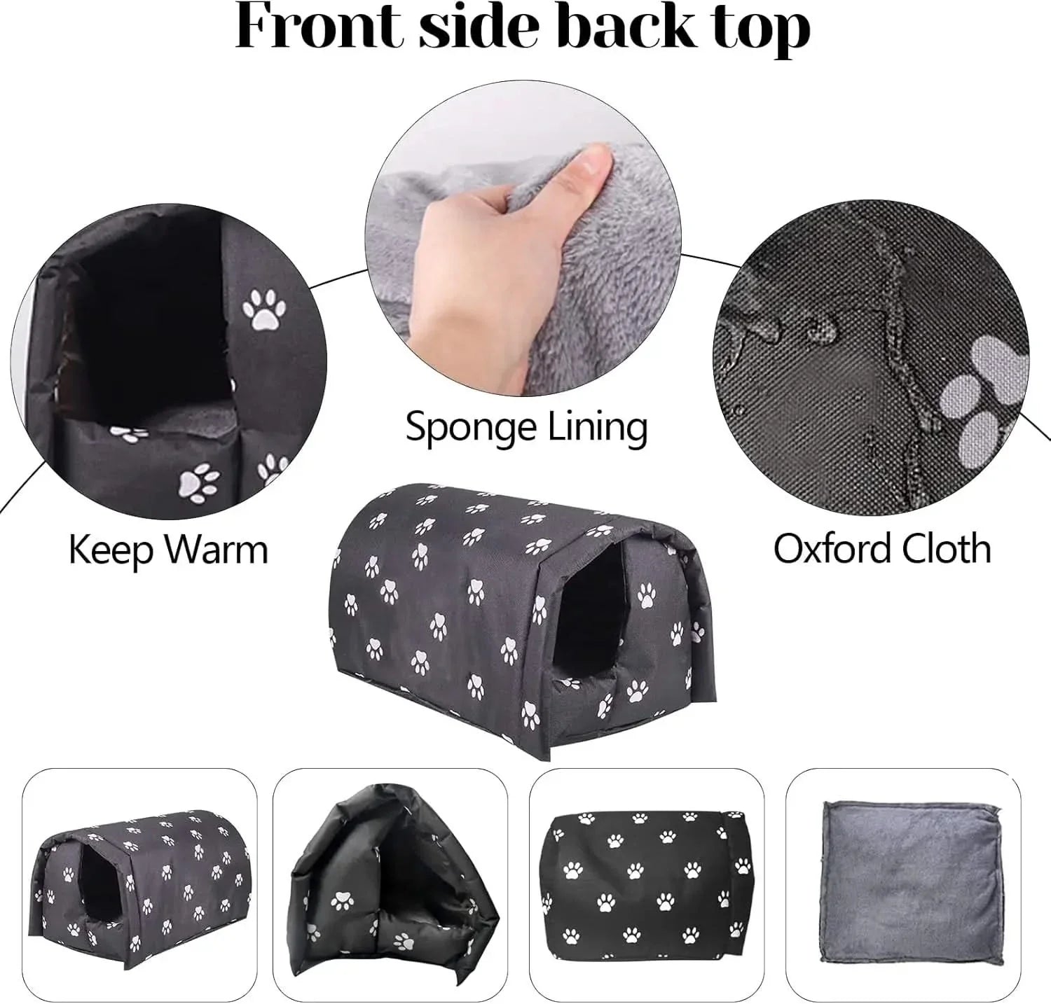 Fhiny Waterproof Outdoor Pet Shelter: Foldable Warm Cave for Stray Cats