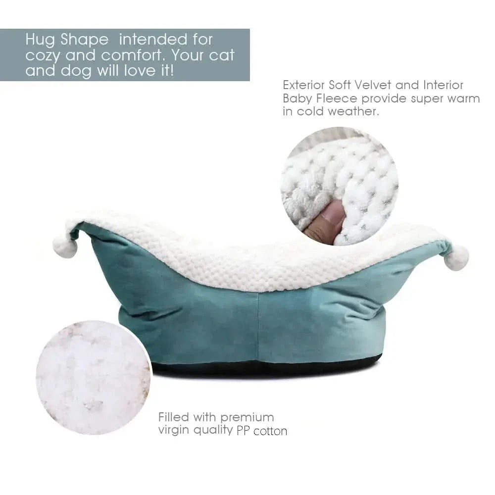 Cozy Deep Sleep Boat-Shape Pet Bed for Small Dogs and Cats
