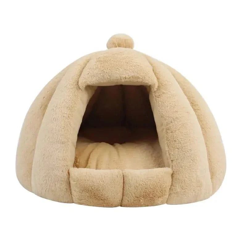 Warm Plush Yurt Pet Bed: Cozy Semi-Closed Retreat for Pets