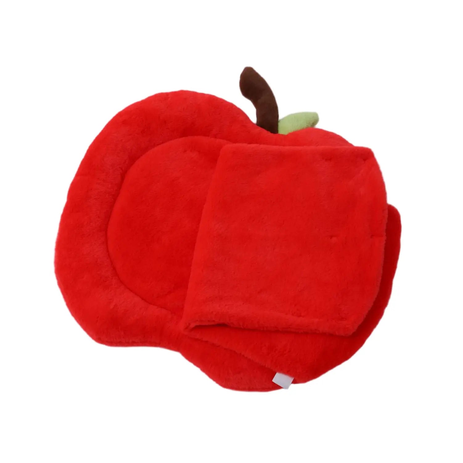 Apple-Shaped Cat Bed: Cozy Rest, Plush Surface, Lucky Theme (Red-Beige)
