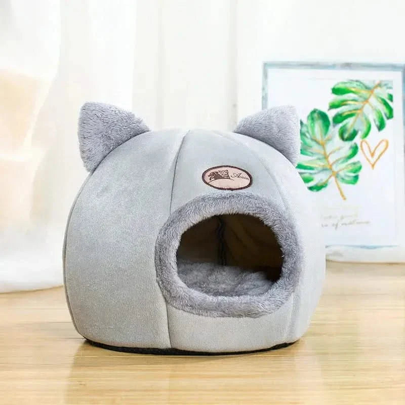 Plush Deep Sleep Cat Bed Cave – Warm Winter Pet House Nest