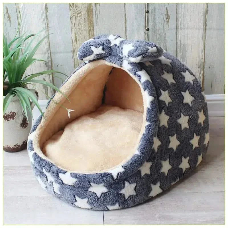 Plush Warm Pet Bed for Small Medium Dogs Cats - Cozy Kennel