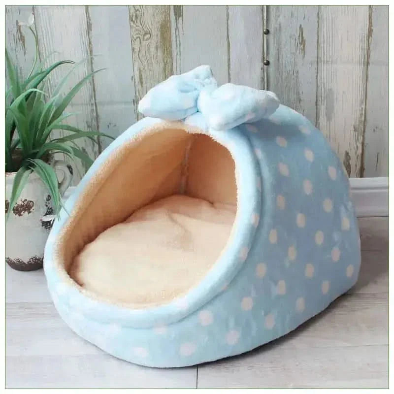 Plush Warm Pet Bed for Small Medium Dogs Cats - Cozy Kennel