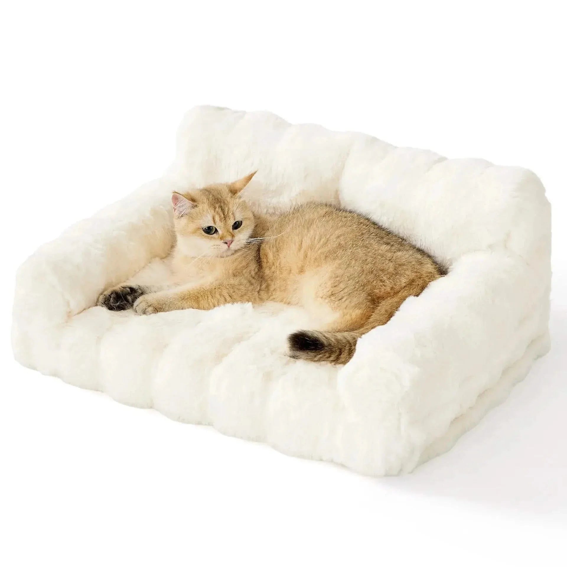 Plush Rabbit Fur Washable Pet Sofa Bed for Small Dogs & Cats