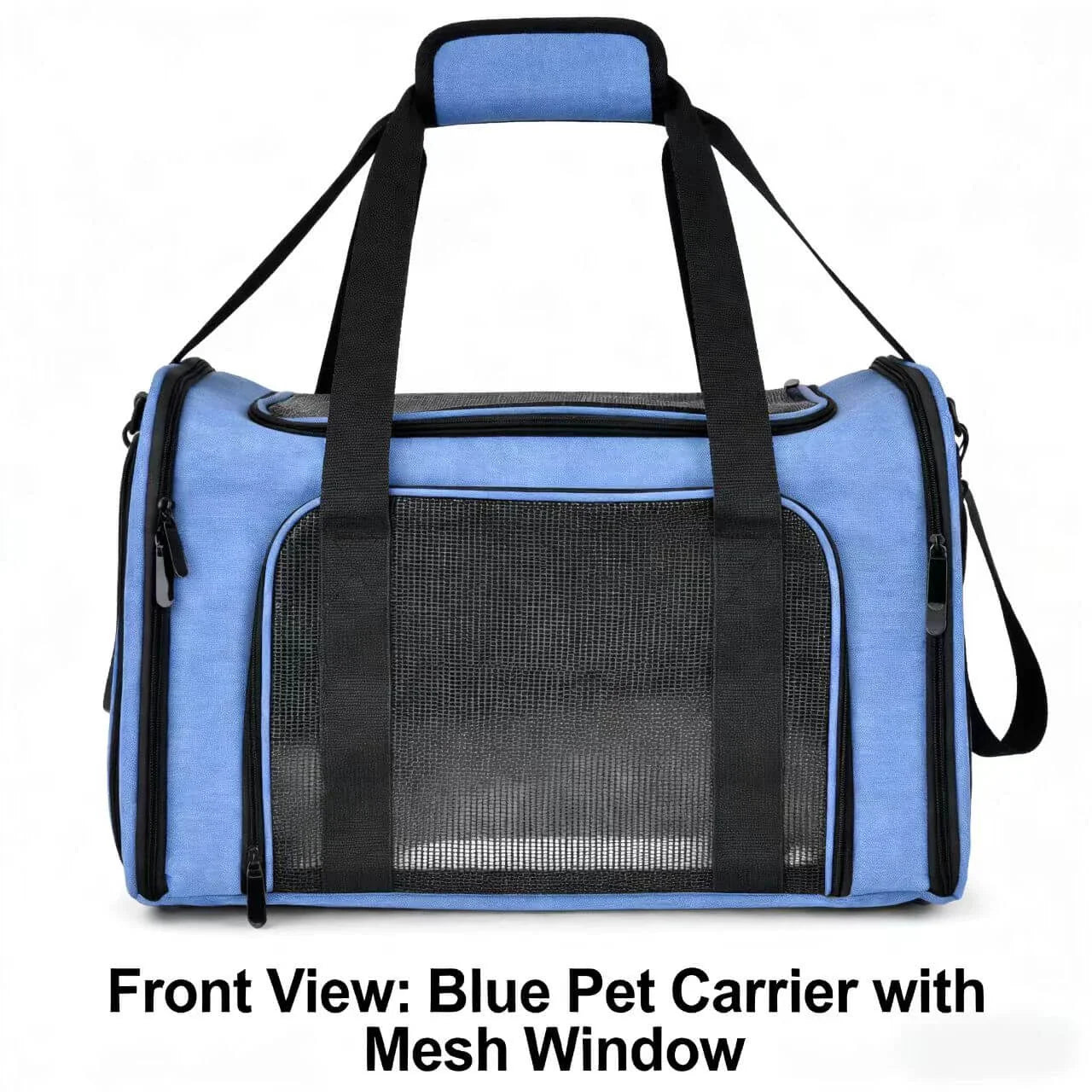 Airline-Approved Pet Carrier for Cats - Oxford & Mesh, Blue Soft-Sided Travel Bag