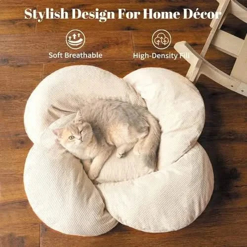 Elevated Wooden Cat Bed Sofa with Plush Cushion for Indoor Comfort