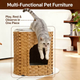 Premium Handwoven Rattan Cat House: Large Double Bed for Indoor Cats