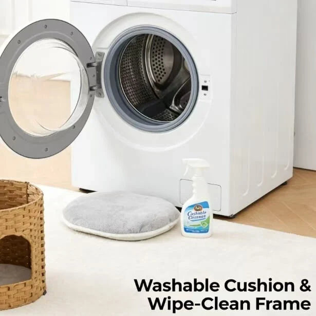 Premium Handwoven Rattan Cat House: Large Double Bed for Indoor Cats