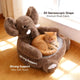 Cozy Elephant-Shaped Dog Sofa: Plush, Ribbed Cushion, Brown for Small Dogs