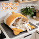 Warm Pet Cave for Cats - Corgi Butt Design, Plush, Orange/White Rest Cushion