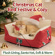 Cozy Holiday Pet Sofa for Cats - Xmas Design, Plush, Red/White Rest Bed