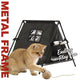 Foldable Cat Rest Tent - Oxford Cloth, Black Metal Frame, Portable Pet Shelter