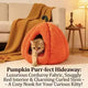 Pet Cave Bed, Pumpkin-Style, Orange Corduroy, 2 Sizes, Small-Medium Pet Bed