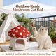 Warm Pet House for Cats - Mushroom Design, Plush, Red Polka Dot Rest Cave