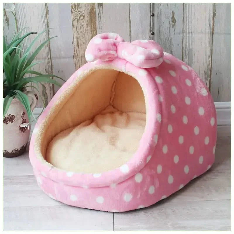 Plush Warm Pet Bed for Small Medium Dogs Cats - Cozy Kennel