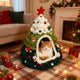 Cozy Christmas Tree Cat Nest: Handmade Felt Pet House for Winter Warmth & Comfort