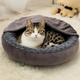 Plush Hooded Donut Pet Bed for Calming Small Dogs & Cats – Warm Winter Comfort