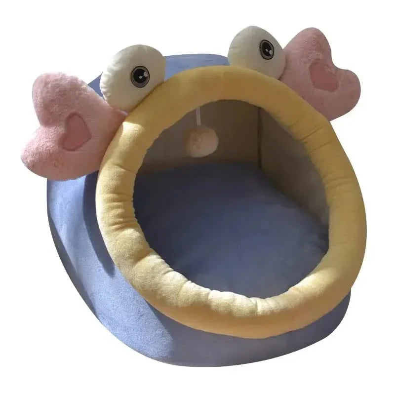 Plush Winter Pet Cave Bed: Cozy Thickened Sleeping Bag for Dogs and Cats