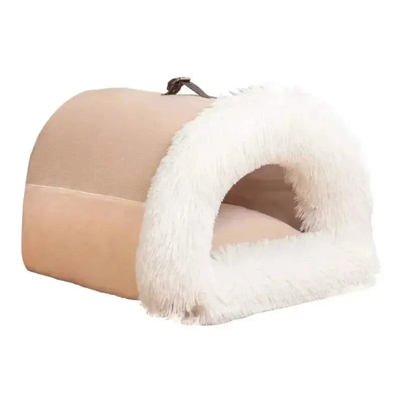 Warm Plush Pet Bed: Large Enclosed Comfort Den for Cats & Dogs