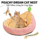 Soft Pet Nest for Cats - Peach Design, Plush, Hanging Toy, Pink & Yellow Rest Bed